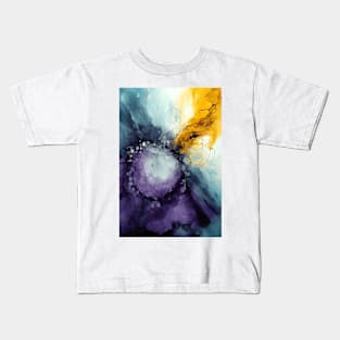 Cosmic Mandala - Abstract Alcohol Ink Resin Art Kids T-Shirt